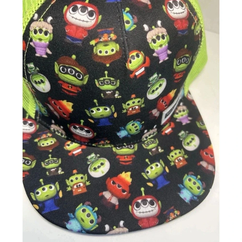 Toy Story Alien Remix Snapped Trucker Hat Child Snapback Lime Green Mesh Cap
